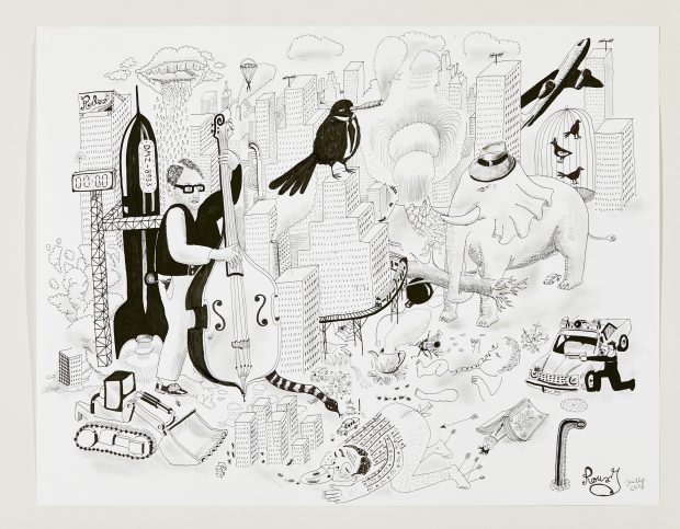 Julien Roux, Apocalypse VI, 2008, Marker auf Papier, 50 x 65 cm