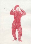 Beutezüge, 2006, rote Tinte auf Papier, 21,1 x 29,1 cm