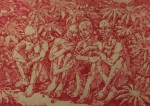 Bea Emsbach, Nest, 2014, Kolbenfüller/Rote Tinte auf Papier, 30x21 cm