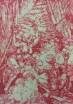 Bea Emsbach, Tanz, 2015, Kolbenfüller/Rote Tinte auf Papier, 21x30 cm