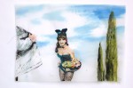 Cony Theis, Bunnies 2, 2013, Aquarell, Tusche und Ölfarbe auf Transparentpapier, 29,7x42 cm