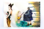 Cony Theis, Bunnies 5 (Solo) 2013, Aquarell, Tusche und Ölfarbe auf Transparentpapier, 29,7x42 cm