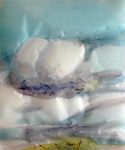 Cony Theis, Wolken I, Chin. Tusche und Ölfarben auf Transparentpapier, 2009, 50 x 40 cm