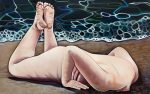 Amina Broggi, Den Kopf in den Sand stecken, 2018, Acryl auf Leinwand, 50 x 80 cm