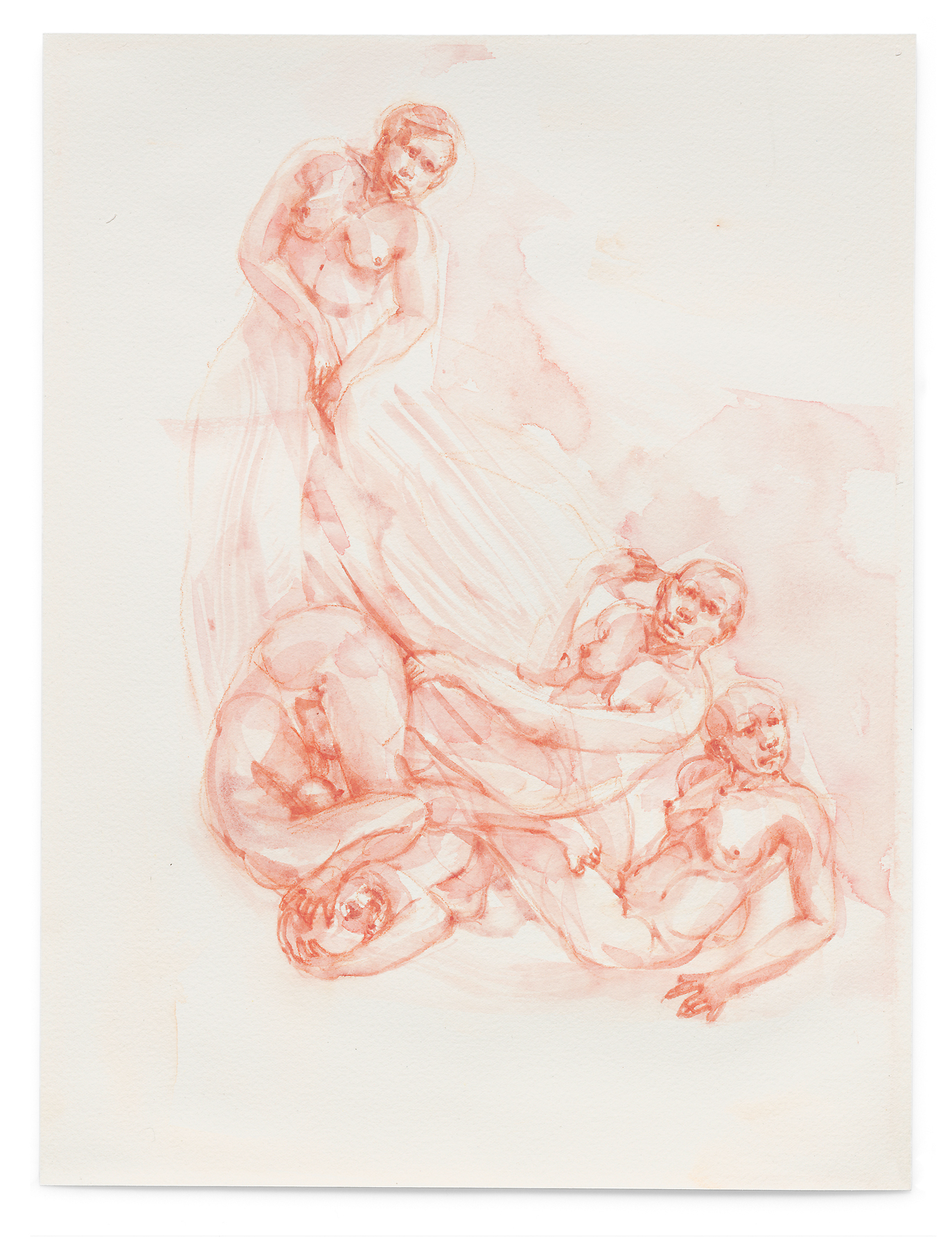 Bea Emsbach, Geworfen. Aquarell auf Arches Bütten, ca 30 x 40cm, 2019