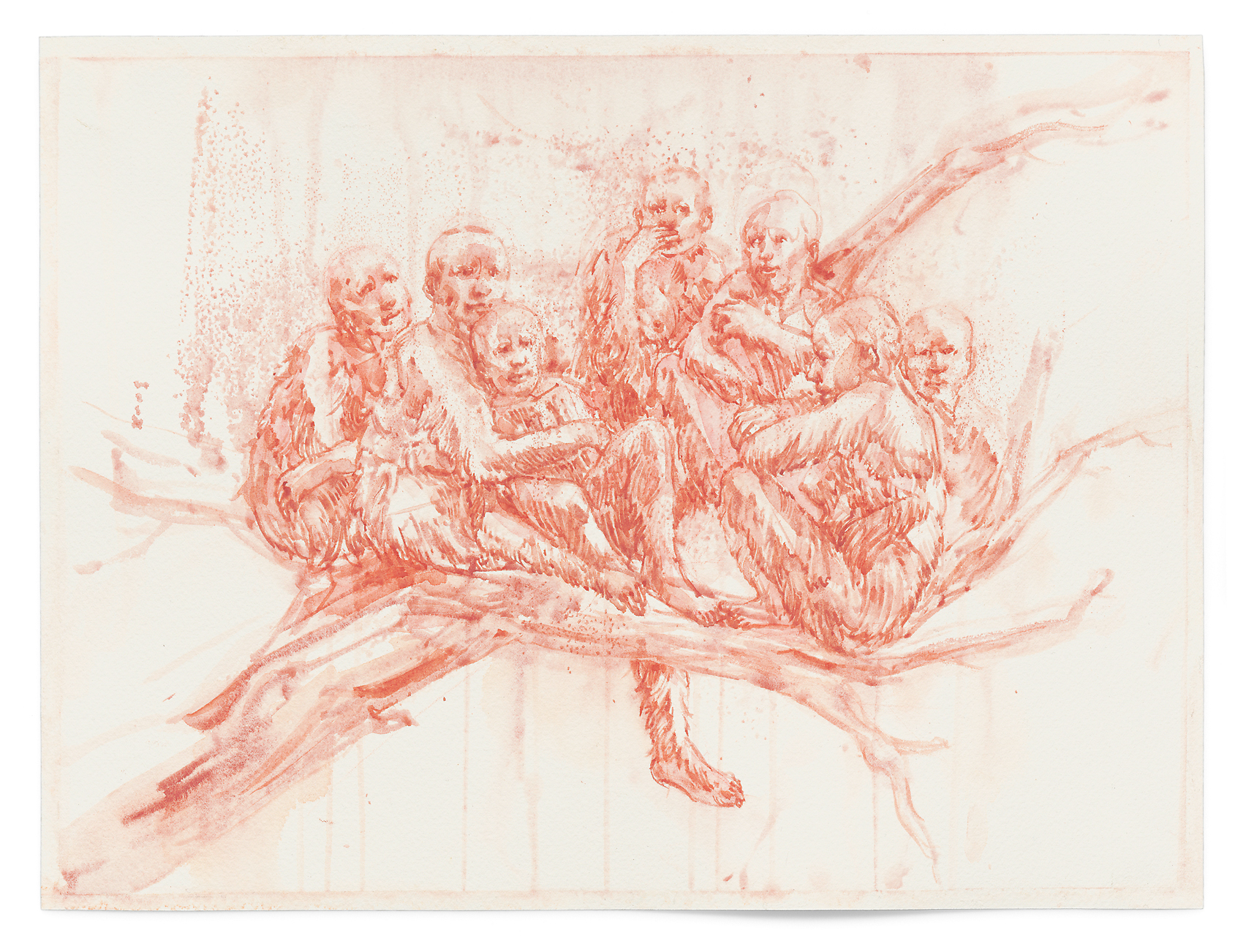 Bea Emsbach, Winterpelz. Studien zum Leben in den Wäldern, Aquarell auf Arches Bütten, ca 30 x 40cm, 2019