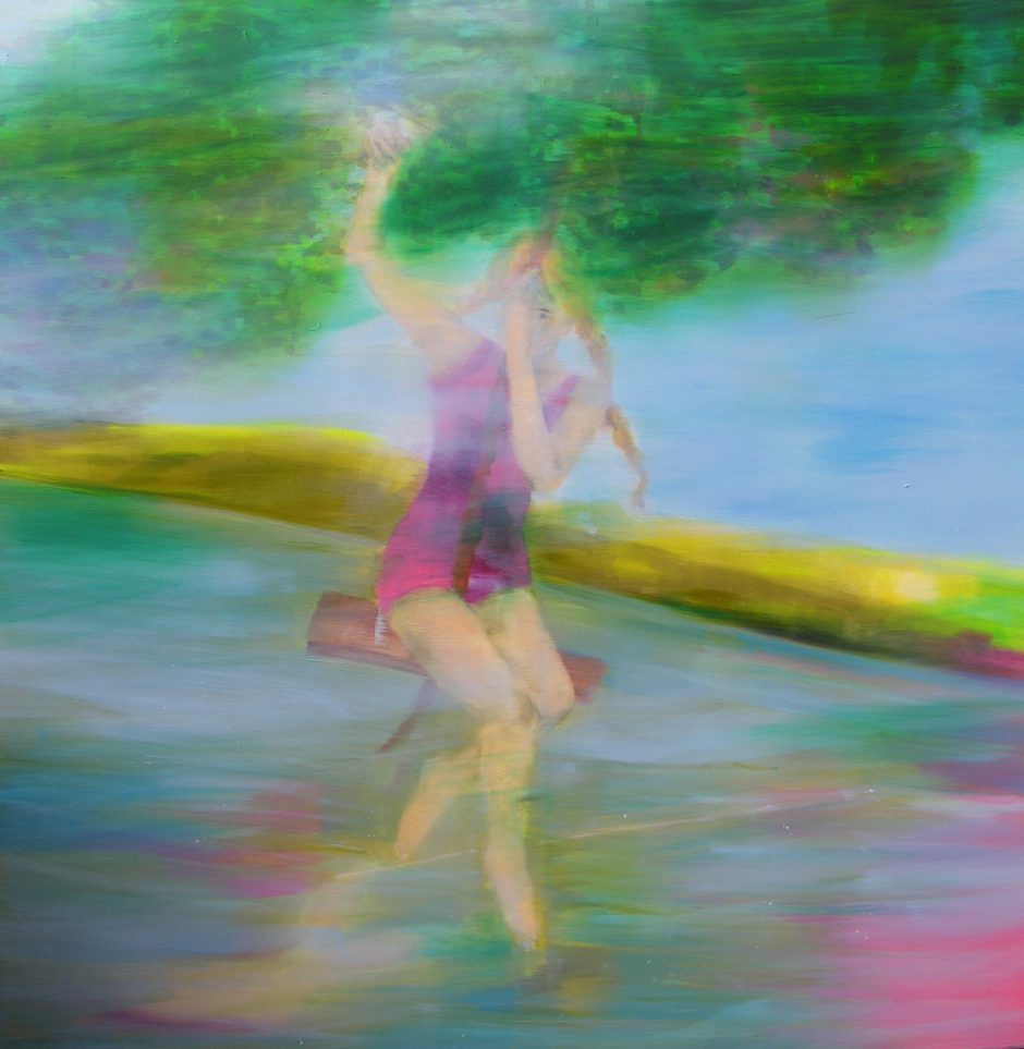 Swing away, 2020, Öl auf Nessel, 145 x 145 cm