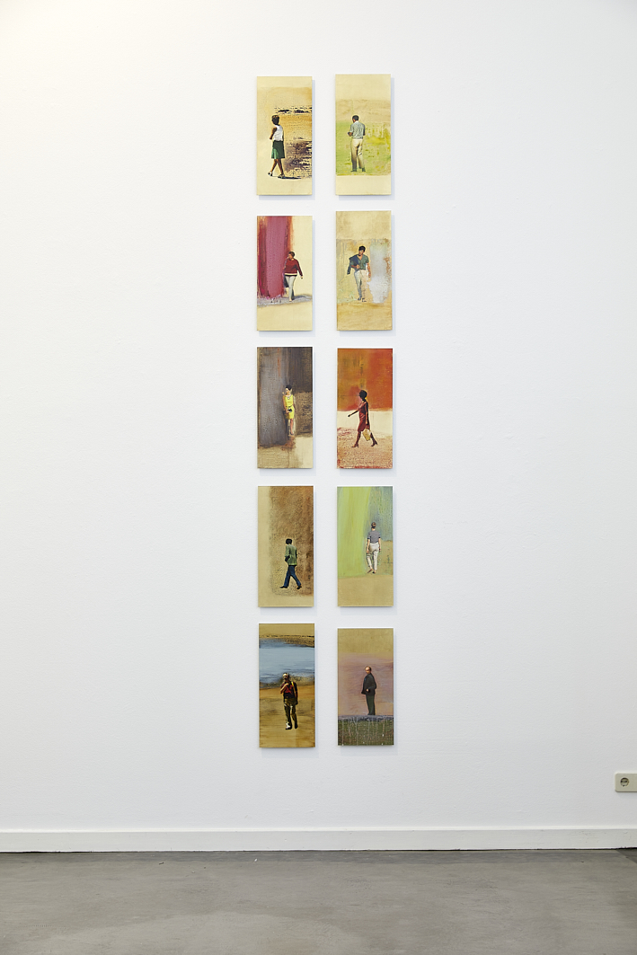 Ausstellungsansicht Serie Ikonen, Mixed Media auf Print, 2021 von Thomas Kälberloh