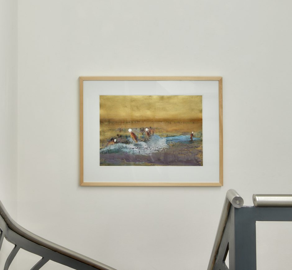 Rhönbaden, 2022, Mixed Media auf Print, 41 x 60 cm
