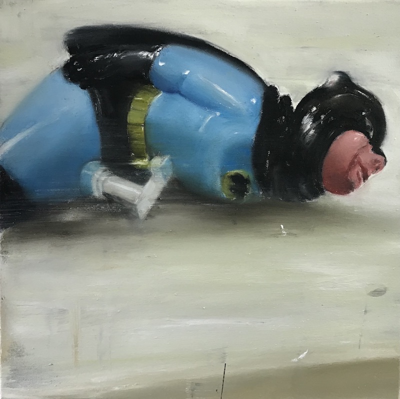 Batman, 2023, Öl auf Leinwand, 50 x 50 cm