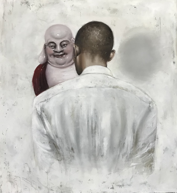 Smiling Buddha, 2022, Öl auf Leinwand, 120 x 110 cm