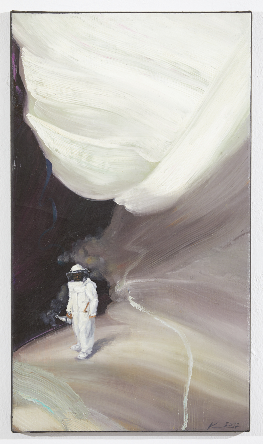 Ivan Kostolov, o.T., 2017, Öl auf Leinwand, 56 x 32 cm