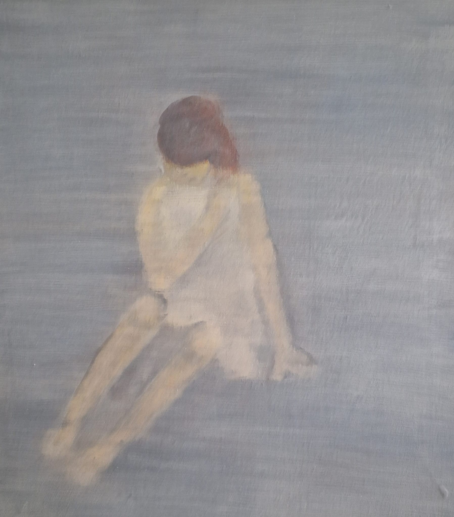 Barbara Petzold, Pause, 2024, Öl auf Nessel, 65 x 60 cm