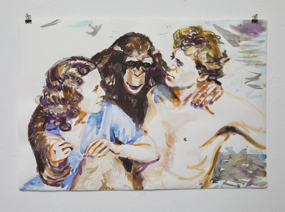 Tarzan, Jane und Cheetah, 2015,
Chin. Tusche auf Bütten,
36,3 x 53,8 cm