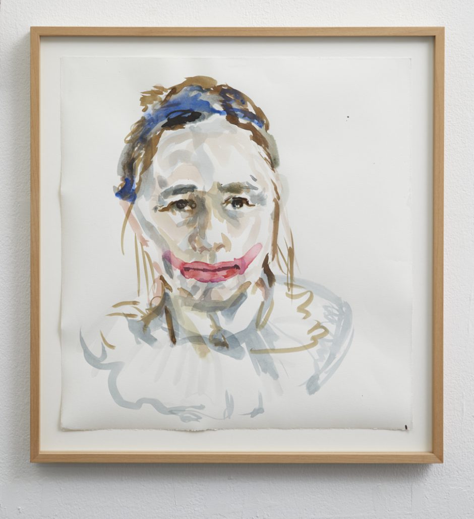 Selbst als Clown, 2015,
Chin. Tusche auf Bütten,
40,5 x 38 cm