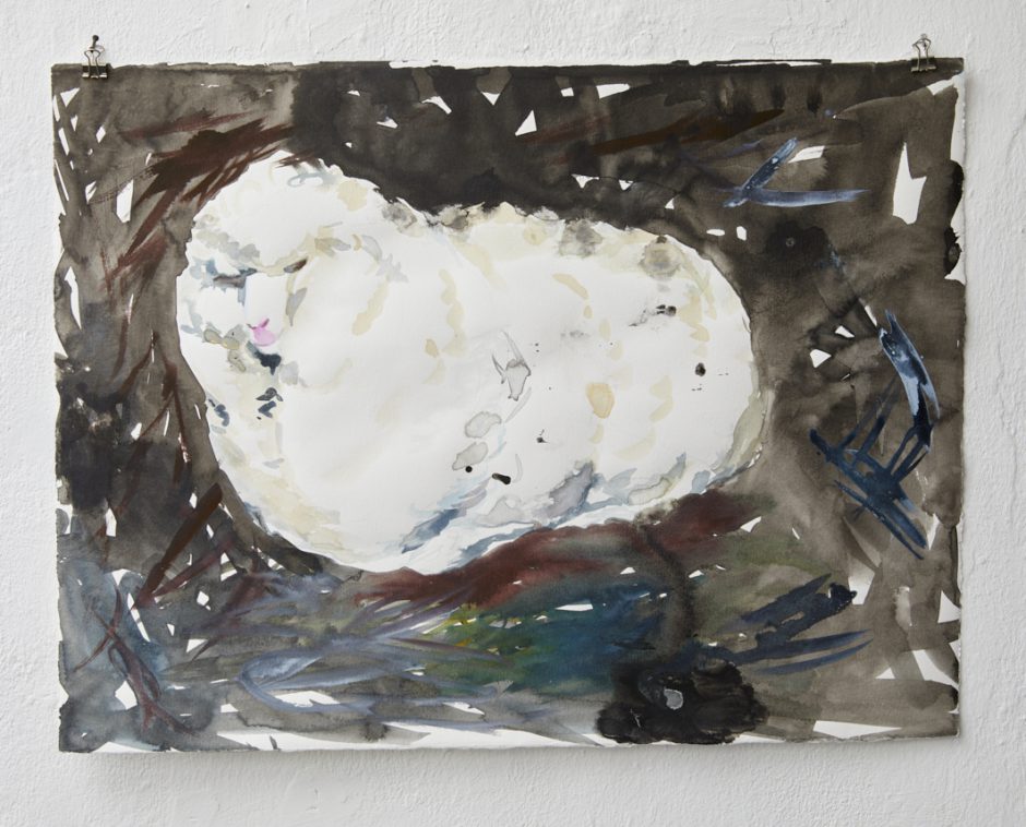 Shrek (dunkel), 2015,
Chin. Tusche auf Bütten,
38,5 x 50,4 cm