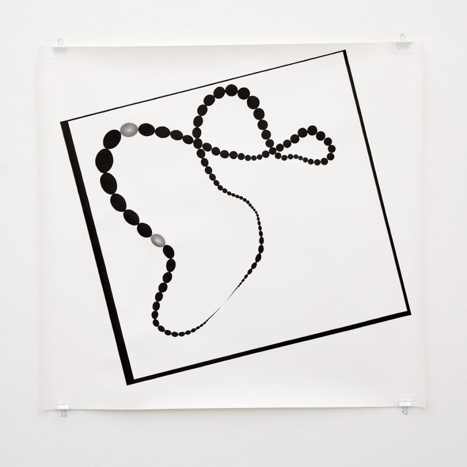 Kyung-Hwa Choi-Ahoi,
#11 ( Rote Korallen ), 2025, 
Tinte und Bleistift auf Papier,
120 x 119 cm