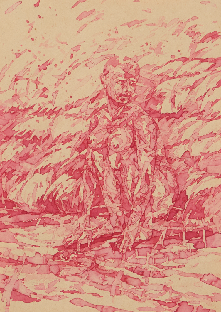 Bea Emsbach,
Narziss, 2009,
Tintenaquarell,
21 x 29 cm