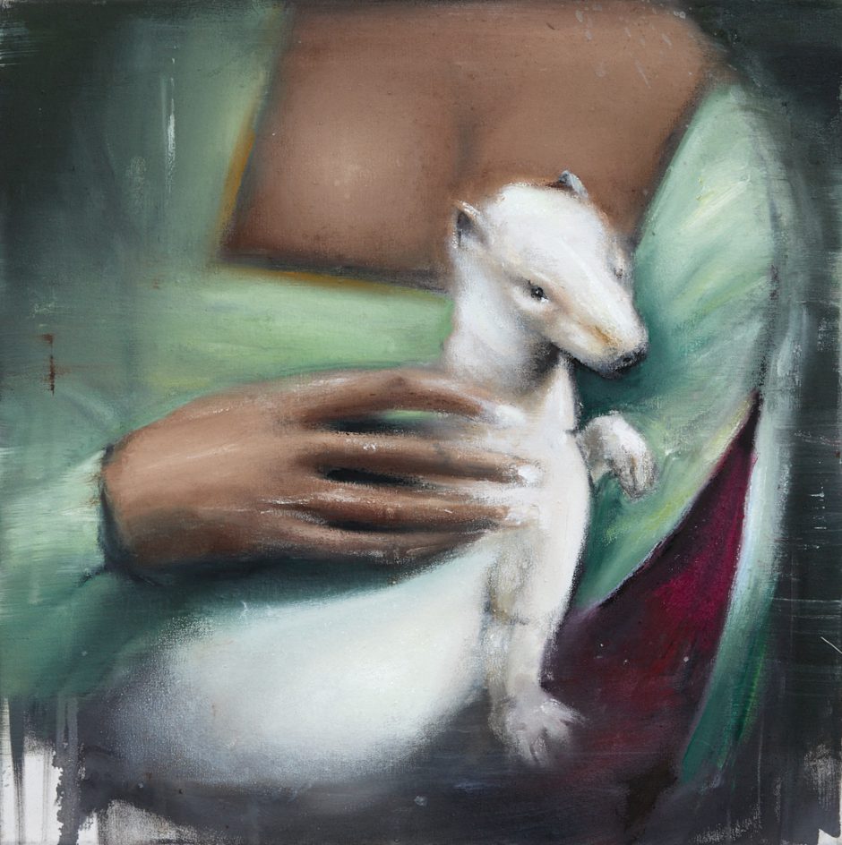 Ransome Stanley,
Studie nach da Vinci, 2024, 
Öl auf Leinwand, 50 x 50 cm

