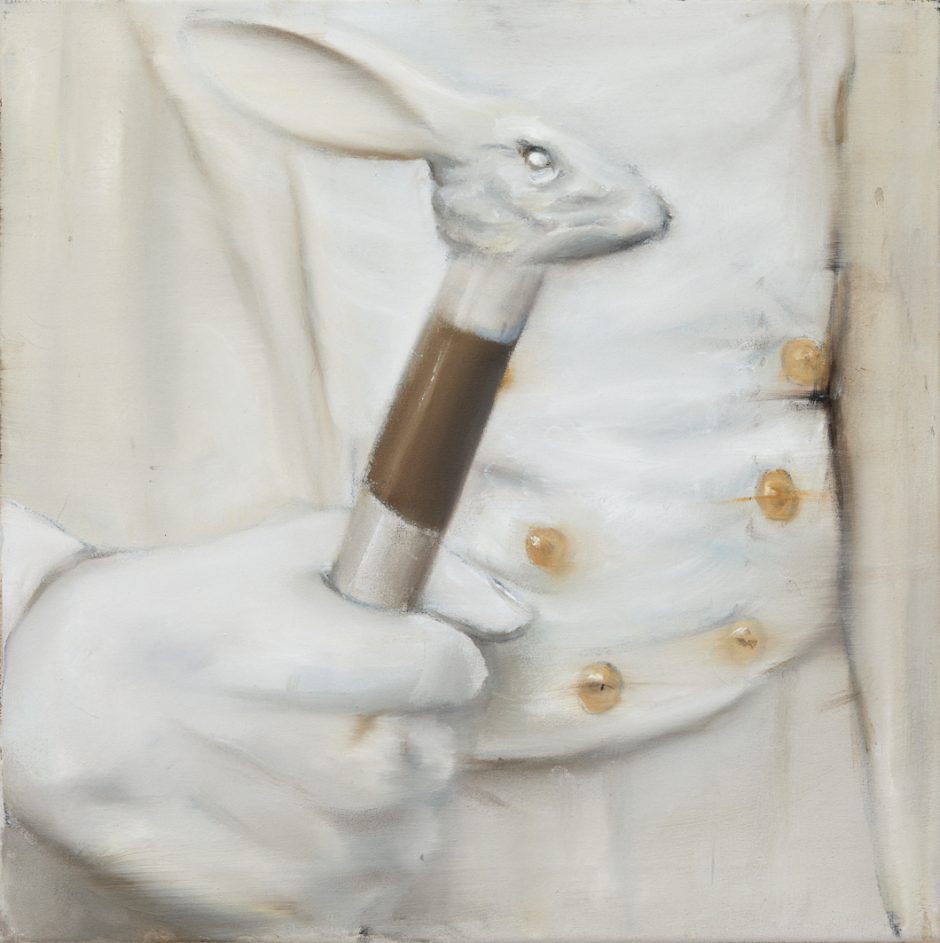 Ransome Stanley,
Gehstock, 2024, 
Öl auf Leinwand,
50 x 50 cm