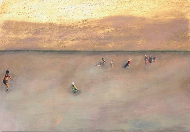 Thomas Kälberloh, Vom Meer aus, 2025, Mixed Media auf Print, 80 x 115 cm 