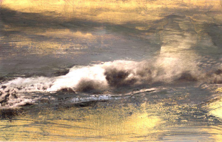 Thomas Kälberloh, Sylt - Well VII, 2026, Mixed Media auf Print, 28,7 x 45 cm  