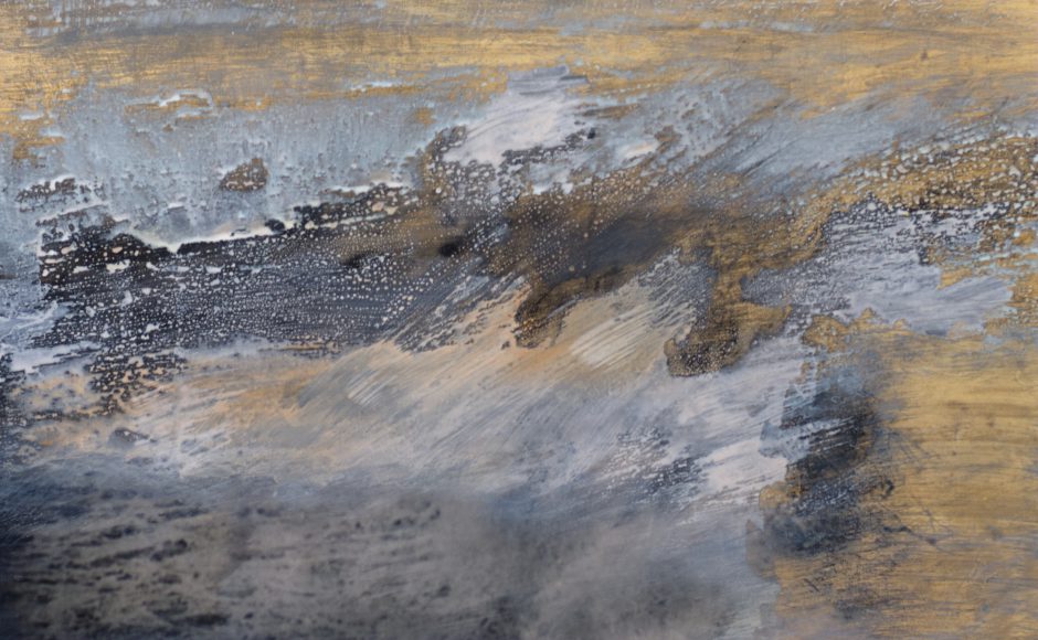 Thomas Kälberloh, Sylt - Well IV, 2025, Mixed Media auf Print, 24,7 x 39,9 cm  